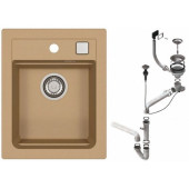 Alv 1139079 GR Atrox 10 Beige G55 Мойка I/U, 1 чаша, 3½ 400х500х195 мм+сифон 1132823, шк 400/500 1139769