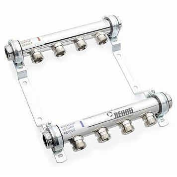 Коллекторная группа из нержавеющей стали Rehau HLV 1 на 3 контура, евроконус G3/4“. 11102041001