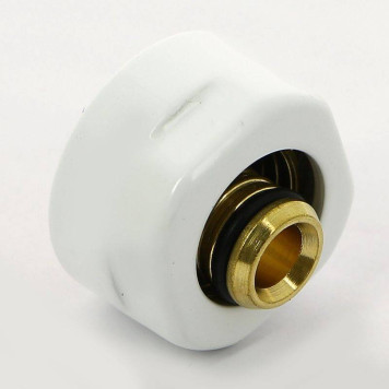 Соединитель Carlo Poletti для м/п трубы 16х2 с цилиндрической гайкой цвет белый