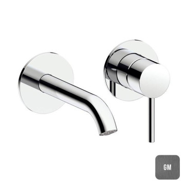 Almar Mixers Смеситель для раковины, настенный, цвет: оружейный металл брашированный PVD. E210054.GM