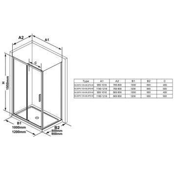 Ravak Blix Slim Душевая стенка 80см., транспарент, цвет: блестящий. X9BM40C00Z1-1