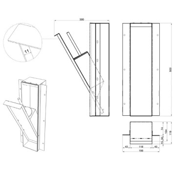 Antonio Lupi Sesamo Ершик для унитаза, встраиваемый в стену, из нержавеющей стали AISI 304, отделка алюминий. SESAMO6-5