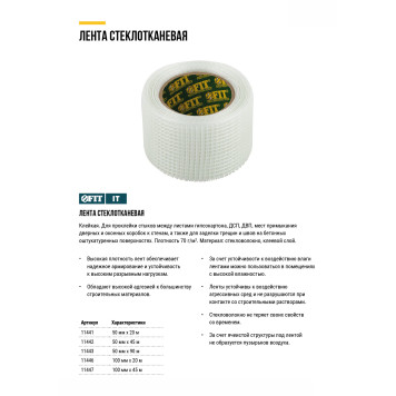 Лента стеклотканевая клейкая 100 мм х 20 м-4