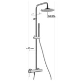 Alpi BU95RM2251CR Blue Душевая система для душа Ø200/микрофон мм, 1/1 режим BU95RM2251CR