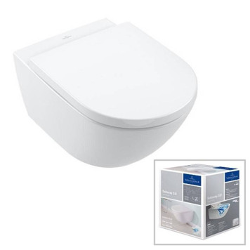Villeroy Boch Subway 3 Унитаз подвесной, безободковый, сиденье-в комплекте SoftClosing, CeramicPlus, цвет: альпийский белый-1