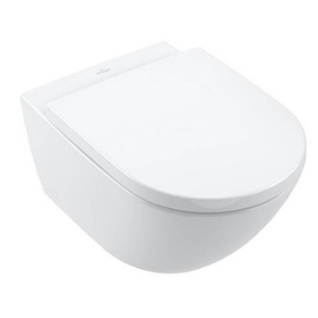 Villeroy Boch Subway 3 Унитаз подвесной, безободковый, сиденье-в комплекте SoftClosing, CeramicPlus, цвет: альпийский белый