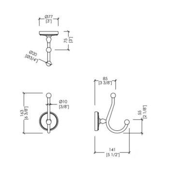 Devon Devon Dorothy Вешалка-крючок подвесной, цвет: состаренная медь/белый-6