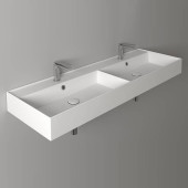 Simas Agile Раковина 141x46 см, 2 отв., двойная, цвет: белый. AG141D bi*2