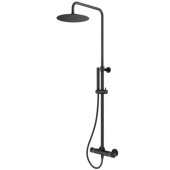 Plumberia Selection IXO Душевая стойка, верхний душ 25см., с термостетическим смесиетлем, ручной душ, шланг 15см, цвет: черный матовый. XO6302NO