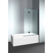 VismaraVetro Шторка на ванну PV 54х150Hсм, размер 90-92(50+40)см, DX (правая), стекло Transparent 04,Matt Black 09, петли С67 внутр. открытие, TPA. VPV040905401500DT