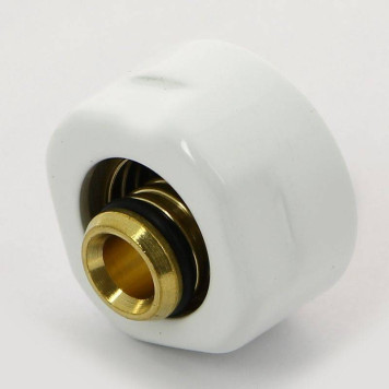 Соединитель Carlo Poletti для м/п трубы 16х2 с цилиндрической гайкой цвет белый-1