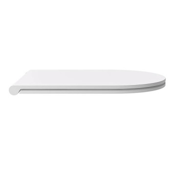 Alice Hide Сиденье с крышкой для унитаза Round, тонкое, с микролифтом, цвет: белый матовый/хром. MC3109S-2