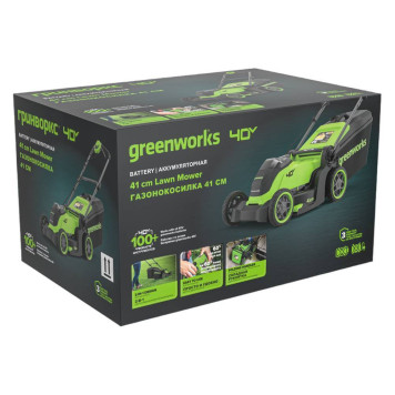 Газонокосилка аккумуляторная Greenworks GD40LM411, 40V ( без АКБ и ЗУ)-11