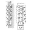 Gessi Внутренняя часть встраиваемого термостатического смесителя с 4мя независимыми выходами