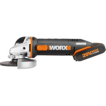 Угловая шлифмашина аккумуляторная WORX WX800,20В, 115 мм, 2*2,0Ач, кейс-5