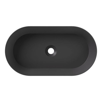 Alice Spy Oval Раковина 65x36х12см., накладная, без отв., цвет: чёрный матовый. 34240108-1