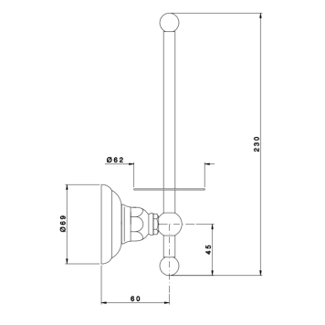 Nicolazzi Accessori Classica Бумагодержатель вертикальный, подвесной, цвет: хром. 1497CR-1
