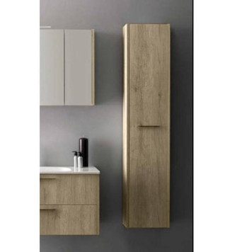 Cerasa Velvet Шкаф подвесной 35х37хh168см, с 1 дверкой, SX, 3 стекл полки, 1 дерев полка, с ручкой, цвет: Tavolato Biscotto