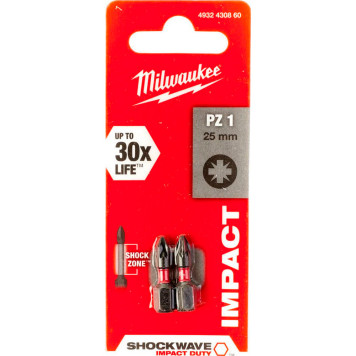 Бита Milwaukee SHOCKWAVE PZ1х25 (2шт.)(860)