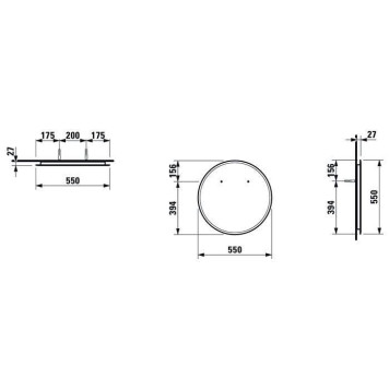 Laufen Frame 25 Зеркало 55см., подвесное, круглое. 4.4743.0.900.144.1-2