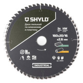 Диск пильный по алюминию и пластику SHYLD твердосплавный 160х20/16 мм, 56 зубьев(20600)