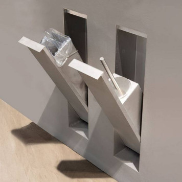 Antonio Lupi Sesamo Ершик для унитаза, встраиваемый в стену, из нержавеющей стали AISI 304, отделка алюминий. SESAMO6-1