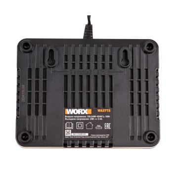 Двойное зарядное устройство WORX WA3772, 20В, 2*1A-2