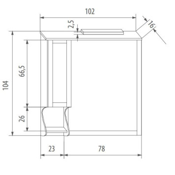 EBAN Singolo DX Зеркало 104x102 см, в раме со шкафчиком правым, цвет: noce. FAC04PO, FCPLS102DN noce*1-1