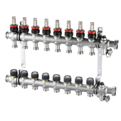 Гребенка, Multidis SFR, 11 выходов, 1x 3/4 ЕК, нержавеющая сталь, с ротаметрами