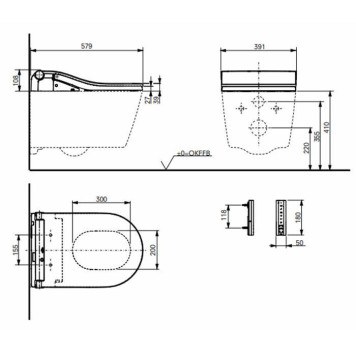 TOTO RP Унитаз подвесной 38x58x33.5см, цвет: белый-9