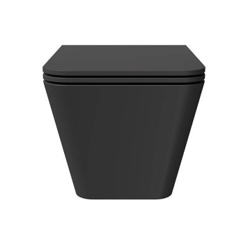 Alice Hide Square Унитаз 55х35см., подвесной, безободковый, без сиденья и крышки, цвет: чёрный матовый. 31210108, FIX10-3