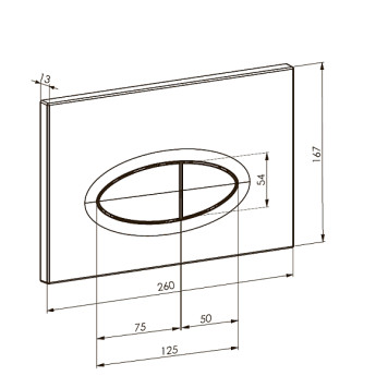 Boheme Кнопка смыва, пластик, 26х1,3х16,7h см, цвет: chrome 665-CR-1