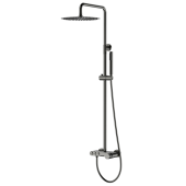 Boheme Stick Touch Душевая стойка: смеситель, ручной душ, шланг, верхний душ, цвет: gun metall 128-GM.2