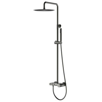 Boheme Stick Touch Душевая стойка: смеситель, ручной душ, шланг, верхний душ, цвет: gun metall 128-GM.2