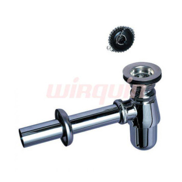 Сифон Wirquin SL213 11/4 x 32 мм с выпуском отвод с розеткой пробка с цепочкой хром