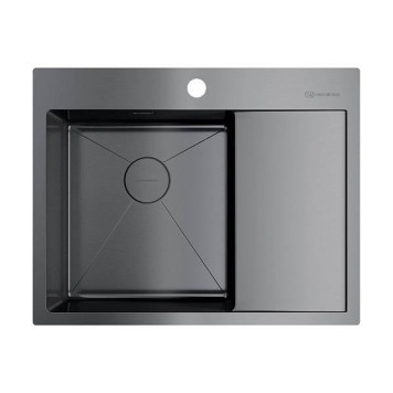 Omoikiri Akisame 65-L-GM Кухонная мойка нерж. сталь 65x51 см, цвет: вороненая сталь 4973097
