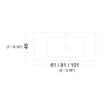 Armadi Art Vallessi Раковина мебельная прямоугольная 61х46х17h см, цвет: антрацит 838-060-A-1