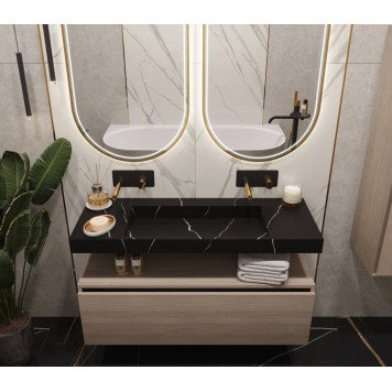 Armadi Art Flat Раковина мебельная прямоугольная 121х45,2х8h см, цвет: nero 859-120-NM-2