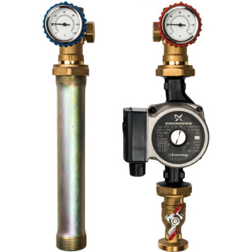 Насосная группа STOUT SDG-0001 с Grundfos UPSO 25-65 в теплоизоляции, 1& прямой контур.-5