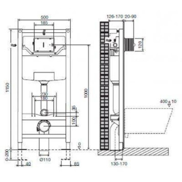 Модуль OLI 80 300572mSl00 для подвесного унитаза клавиша SLIM хром-1