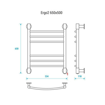 Электрический полотенцесушитель Energy Ergo2 650x500 RAL 9003 (белый матовый)-2