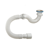 Сифон д/поддона труб 1 1/2 x50 гофр 40х40/50 нерж/сетка Орио А-42589