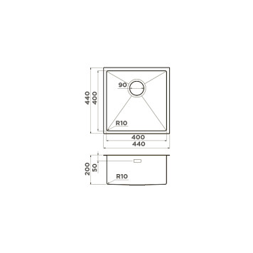 Omoikiri Taki 44-U/IF-LG Кухонная мойка нерж. сталь 44x44 см, цвет: светлое золото 4973520-1
