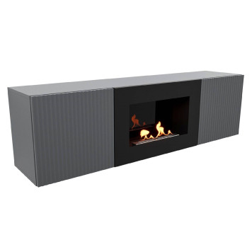 Тумба с биокамином Firelight BFP/P-1400L графит-2