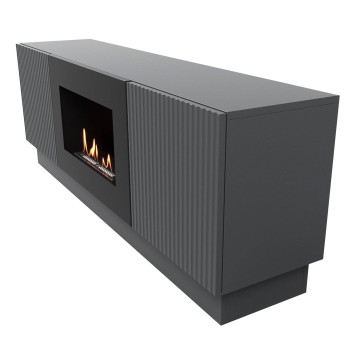 Тумба с биокамином Firelight BFP/P-1400L графит-3
