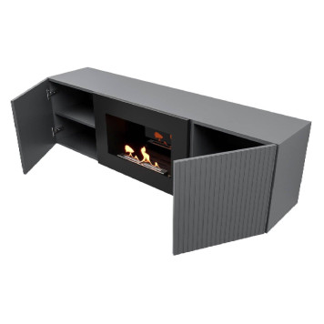 Тумба с биокамином Firelight BFP/P-1400L графит-5