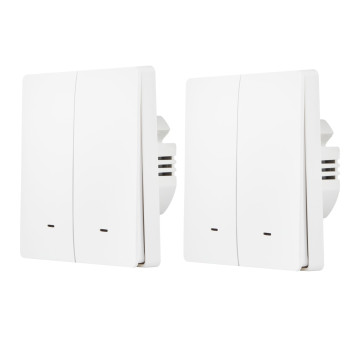 Комплект два умных двухклавишных выключателя HOMMYN 2SWZBNN02W-1