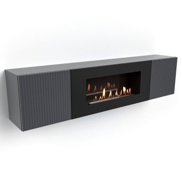 Тумба с биокамином Firelight BFP-P1700L графит-3