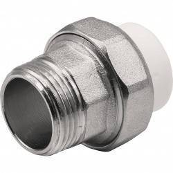 Муфта THERMOLIGHT комбинированная разъемная PP-R НР 20х3/4 quot; белый (10/250)