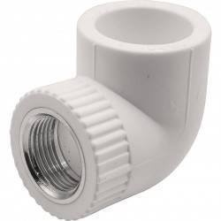 Угольник THERMOLIGHT комбинированный PP-R ВР 32х3/4 quot; белый (15/90)